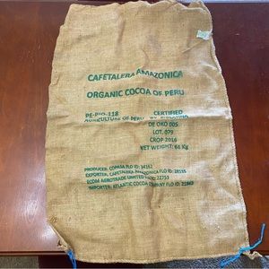 Burlap Sack Decor: Organic Cocoa of Peru